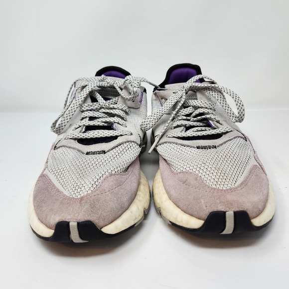 Adidas Nite Jogger Gray Soft Vision Purple Running Shoes Womens 7.5 Sneakers - Picture 3 of 9